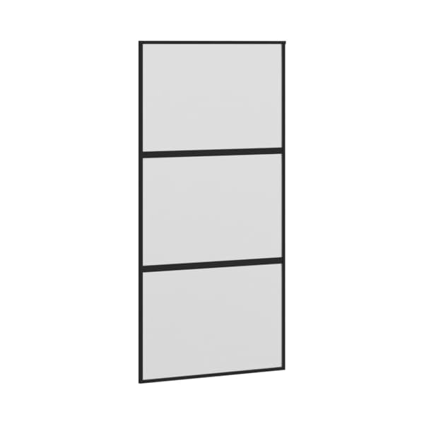 SECOLI Schiebetür Glas Glasschiebetür Komplettset Schiebetür Komplettset mit Tür Glastür Sliding Door Schwebetür-Schwarz und Matt-102,5x205 cm – Bild 4