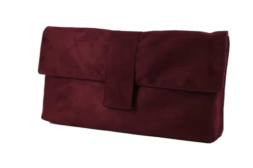 Sac à main épaule large en daim bordeaux Loni : fini le sac lourd