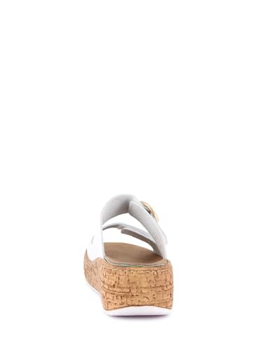 Sandales compensées GRÜNLAND cuir blanc élégance premium - 5
