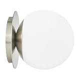 Wall Sconces, 1 Light Modern Globe Sconce in Brushed Nickel, Wall Light for Bedroom Bathroom Living