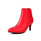 Botines de moda: botines de tacón de gatito cerrados con punta puntiaguda para mujer con cremallera trasera, simples y elegantes, te permiten mostrar tu encanto encantador.