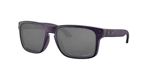 Oakley Mens OO9102 Holbrook Square Sunglasses Matte Black on Silver/Prizm Grey 57mm