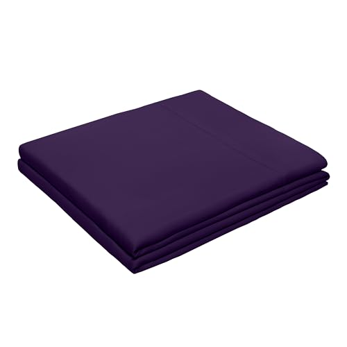 HBHLFZ King Flat Sheet - Ultra Soft Polyester Top Sheet - Hotel Quality Bed Sheets - Comfortable Wrinkle-Free - Easy to Care for - 1 King Flat Sheet Only(King,Purple)