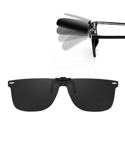 TERAISE Polarized Clip-on Sunglasses Ultra Light/Thin Flip Up Clip for Outdoor