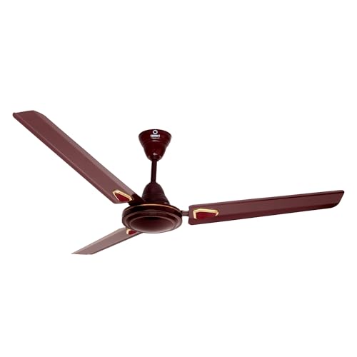 Image of Omen Changing Lives Aeroclassic Deco 1200mm Ceiling Fan for Home | BEE Star Rated | Decorative Fan & Elegant Design | High Air Delivery | Double Ball Bearing | 2 Year Warranty| (Brown)