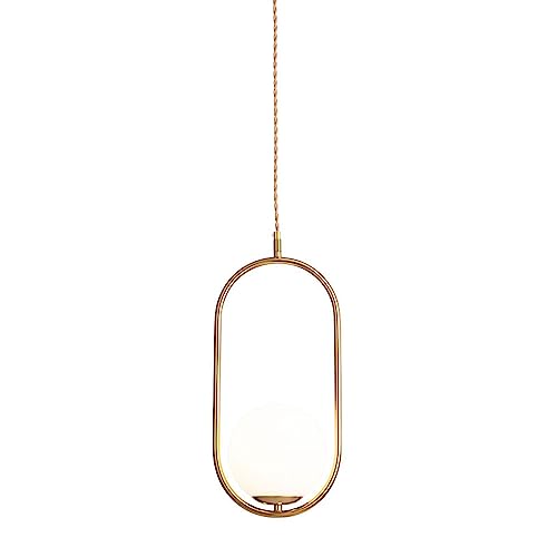Lampe à suspension ronde en verre et fer forgé E27 MOCHAMIK pour salon et chambre