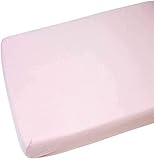 Dudu N Girlie Space Saver Cot Fitted Sheet – 100 x 50 cm | Mini Cot Jersey Cotton | Hypoallergenic, Breathable, Elasticated (Single Pack, Pink)