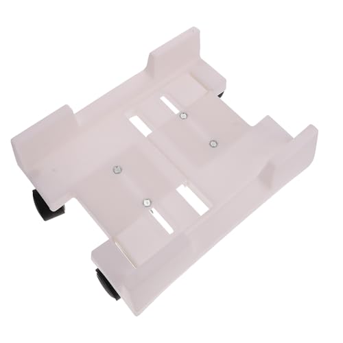 Uonlytech Mobile Computer Tower Stand Large White CPU Rolling Stand with Wheels Movable Host Rack Under Desk for Office and Home Use