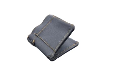 Image of Men's Denim Wallet - Slim Bifold Mini Jeans Style Fabric Wallet with Pocket | Lightweight Compact Card Holder & Cash Organizer | Casual Blue for Men Unisex (Grey)