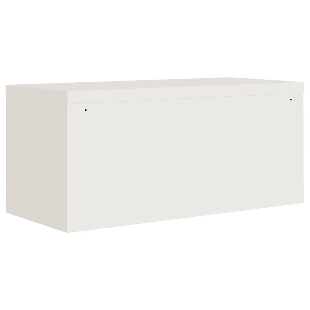 vidaXL Armadio Classificatore Bianco 90x40x130 cm in Acciaio, armadio classificatore, schedario da ufficio, schedario in metallo
