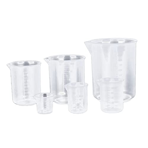 KICHOUSE 5pcs Graduated Beaker Lab Beaker Cup Clear Measuring Measuring Cup Large Measuring Cup Clear Measuring Scale Cups Beakers Beaker for Lab Measuring Jug White re-usable