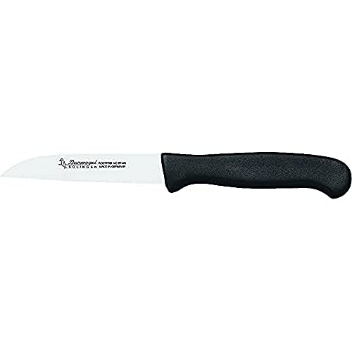 Burgvogel, Piccolo coltello da cucina affilato Solingen, inossidabile, 10 cm, acciaio inossidabile, lavabile in lavastoviglie, nero, serie coltelli domestici Cover