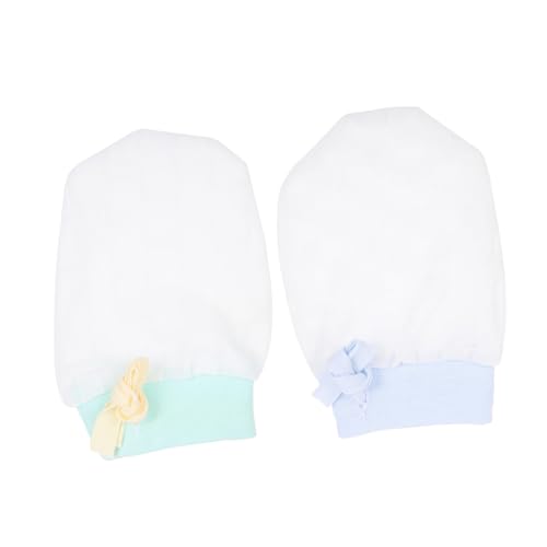 Homoyoyo Newborn Face Glove 2 Pairs of Anti-scratch Ice Silk Mittens Comfortable Breathable Gloves for Baby Hand Protection
