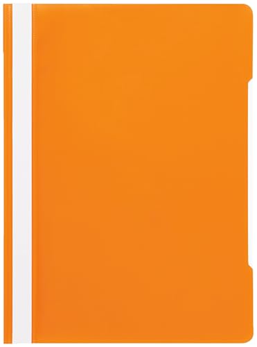 Conipa 25 x Schnellhefter Orange DIN A4 (Set) mit Beschriftungsfeld PP-Kunststoff (Plastik) - Hefter & Mappe für Schule & Büro (stabil) - Heft-Mappen Organisation (PVC-frei) transparentes Deckblatt
