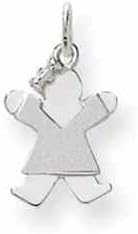 Saris and Things 14k White Gold Mini Girl Charm Pendant