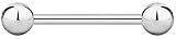 18g 10mm Surgical Steel Straight Barbell Body Piercing Jewelry, 3mm Balls
