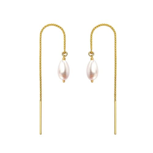unniyarcha 92.5 Sterling Silver Pearl Sui Dhaga Earrings for Women | Gold Plated Dangler Earrings | BIS Hallmarked | Handcrafted Jewellery | Lightweight Daily Wear | Gift for Women | 6 Months Warranty-picture-20
