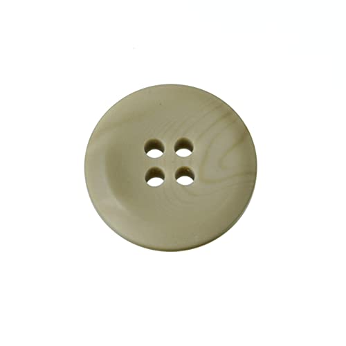 Mibo 12Pcs Round Polyester Suiting Buttons With Beveled Edge - 32L (20Mm) - 4 Hole - Moss Green #TOP3