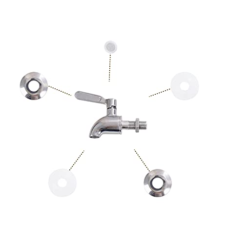 Emica Home Beverage Dispenser Replacement Sus304 Stainless Steel Spigot With Screen Filter, Water Dispenser Replacement Faucet, Cold Drink Water Tea Wine Barrel Beer Faucet (12Mm) #TOP2