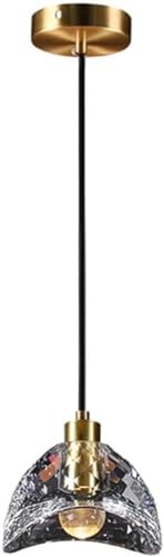 LBRTMED Transparent Black Chandeliers, Crystal Brass Material Adjustable Pendants Light, Scandinavian Simple Style E14 Light Source Pendant Lamp, Ceiling Lights for Kitchen Island