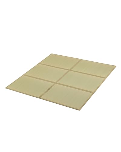 FULI Japanese Tatami Mattress, Tatami Rug, Igusa Mat (Japanese Rush Grass) Foldable, Made in Japan (Natural, King)
