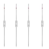 GSC International Volumetric Pipette – Pack of 4 – 50mL Class B Borosilicate Glass with Color-Coded Band and Amber Capacity Mark – Precision Lab Glassware for Chemistry, Biology, and STEM Education