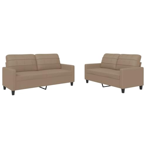 vidaXL Ensemble de Canapés avec Coussins 2 pcs, Canapés avec Accoudoirs et Dossier, Ensemble de...