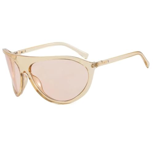 Lunettes de soleil punk surdimensionnées avec monture champagne et protection UV400