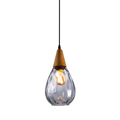 Lampe à suspension en verre martelé gris pour illuminer votre îlot de cuisine