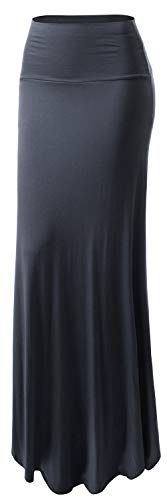 Image of URBAN K Womens Basic Foldable High Waist Regular and Plus Size Maxi Skirts