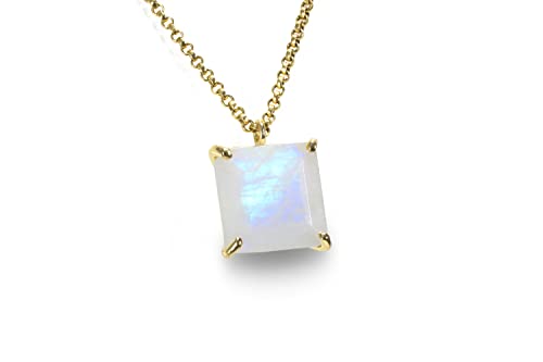 Bijoux séduisants en pierre de lune, collier d'exception en or 14K