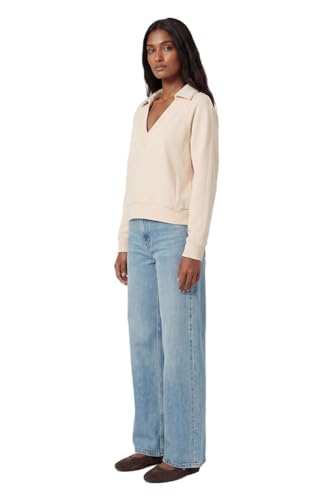 Image of Karen Millen Premium Luxe V Neck Sweatshirt, S, cream
