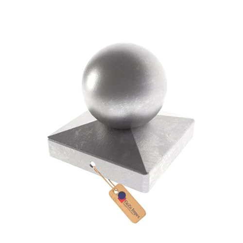 GeZu Impex Tappo per palo zincato a caldo Set di 4 71 x 71 mm palla cappello pali tappi protezione legno