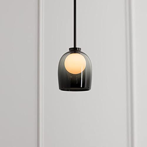 Lámpara Colgante Pequeña E27 con Cristal Gris para Iluminar Espacios Oscuros 5