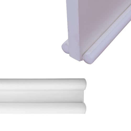 Amig - Burlete de Espuma Aislante para bajo Puertas - Doble Rodillo - Evita la Entrada de frío, Polvo o Insectos por Debajo de la Puerta - Blanco - Polietileno