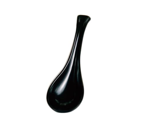 FSE 7000BL Serving Spoon, 1 oz., 6-3/8" L, Solid, Break-Resistant, Dishwasher Safe, Melamine, Black, Black Pearl, Pack of 12