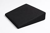 Comfort Collections Small Foam Wedge Support Cushion – Compact Angled Positioning Pillow for Chair, Sofa or Bed – Lightweight Support Block with Soft Cover (38 x 32 x 7.5 cm) (Black)