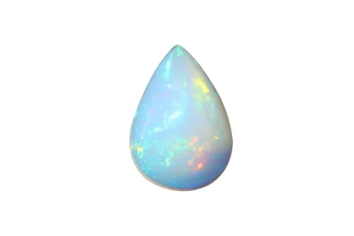Opale éthiopienne véritable forme poire de 6.87 cts avec des feux charnus d'exception