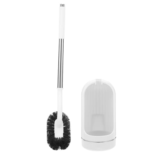 Brosse de toilette incurvée manche long acier inoxydable avec support DOITOOL - 2
