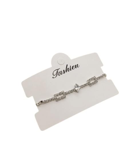 Silver Tone Stone Rakhi Bracelet with Butterfly Crystal Charms, Adjustable Chain Rakhi for Brother, Designer Raksha Bandhan Gift-image-48