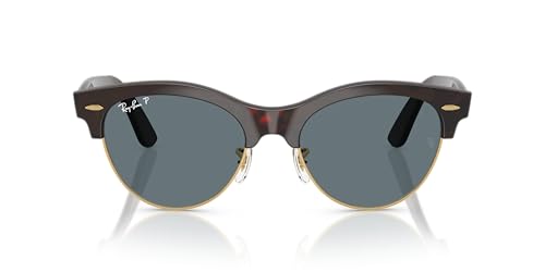 Ray-Ban Unisex Sunglasses Red Havana On Gold Frame, Dark Blue Polar Lenses, 54MM3