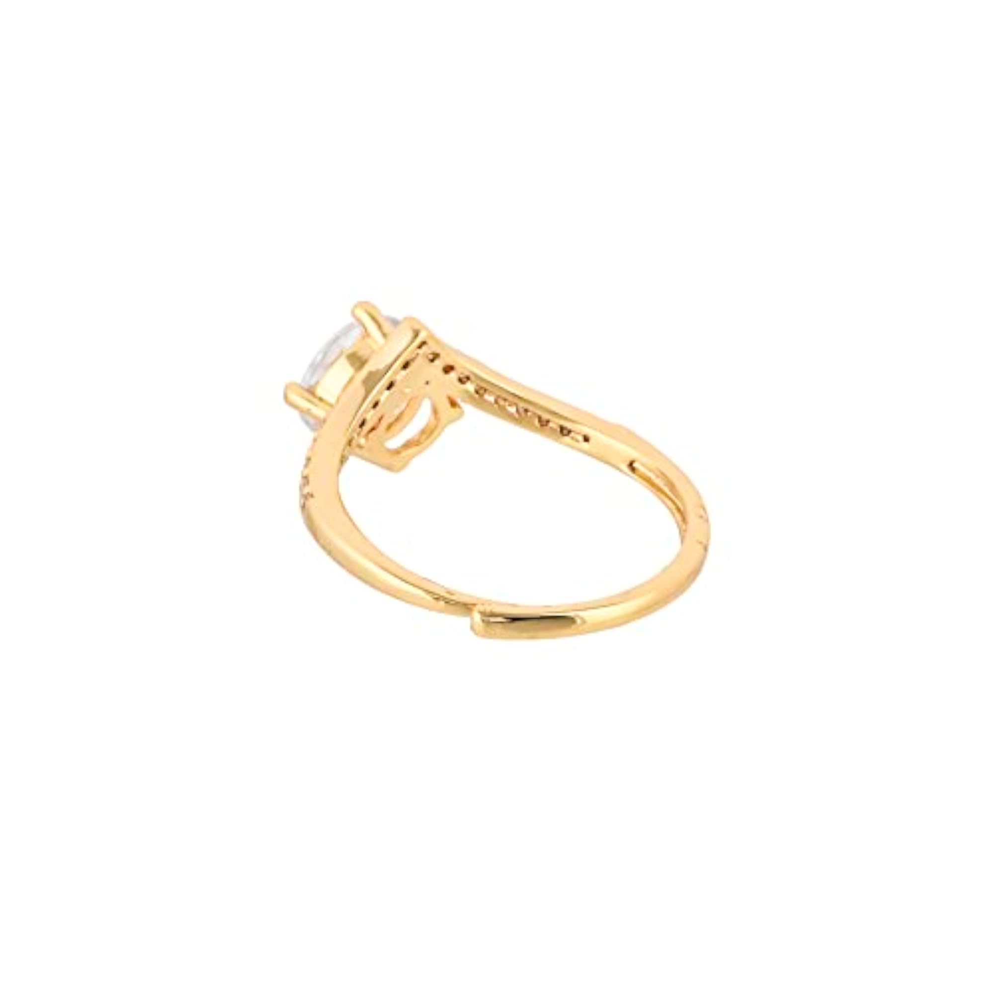 Elegant Princess Cut Zircon Plated Ring
