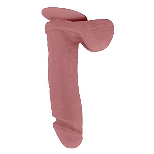 Godemichet avec testicules à ventouse stable de 20cm couleur chair pour des sensations réelles