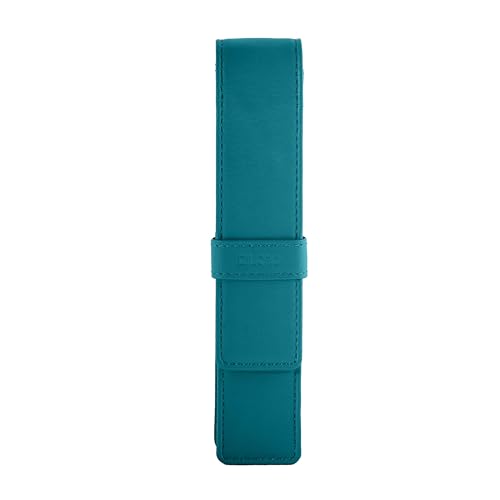Image of DiLoro Leather Single Pen Case Pencil Pouch Holder for One Fountain Ballpoint Rollerball Pen and Pencil (Turquoise)
