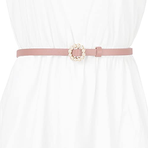 Allegra K Womens Plus Size Waist Belts Pearl Narrow Leather Adjustable Belt for Jeans Dresses Pants4