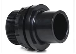 WATERCO W02970 2 in. Long Black Bulkhead Fitting