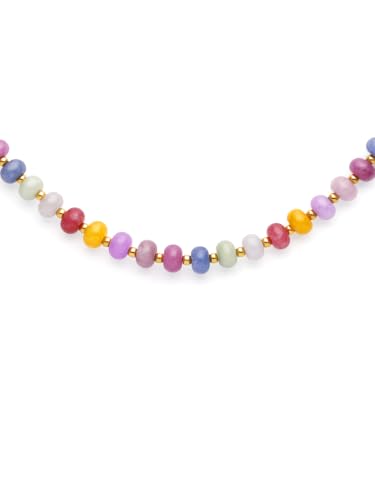 SINGULARU Collar Mujer Bali Stones Acero Baño Oro