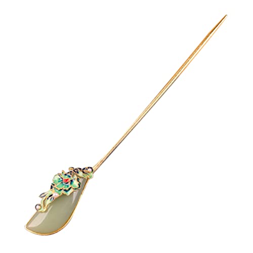 ヘアピン おだんごヘ ック 中国のヘアアクセサリー お箸のヘアアクセサリー ロングヘ ック 女性のヘアクリップ 花髪箸 日本のヘアアクセサリー かんざし 銅、真珠、翡翠 PAMINGONO