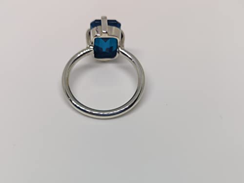 London Blue Topaz Ring, Statement Ring for Women, Boho Ring, 925 Solid Sterling Silver Ring, Blue Topaz Ring, Handmade Jewelry, Promise Ring, Gift for Her2