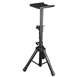 Softline Pro Heavy Duty Tripod Studio Monitor Stand Adjustable Height Foldable Tripod Legs Non-Slip Rubber Pads Foldable Monitor Speaker Stands - Single (SP 800 VP)